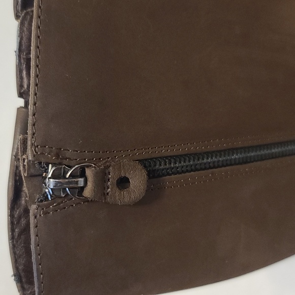 ECCO Women's Chocolate Nubuck Leather Tall Boots (Sz 6.5) - Picture 4 of 11